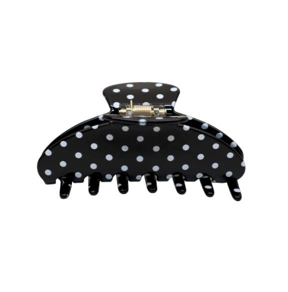 Big Effing Clip in Noir Polka Dot