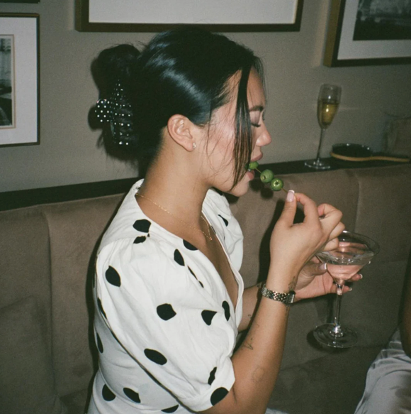 Big Effing Clip in Noir Polka Dot