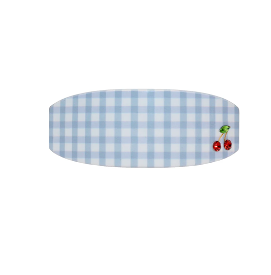 Ponytail Barrette in Blue Cherry Picnic