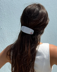 Ponytail Barrette in Blue Cherry Picnic