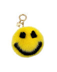 Genuine Mink Fur Happy Face Keychain