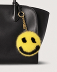Genuine Mink Fur Happy Face Keychain
