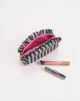 Stripe Ruffle Small Zip Pouch