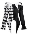 Western Fashion Lolita Harlequin Diamond Pattern Shirt
