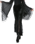 Western Fashion Gothic Aplique Velvet Flared Pants