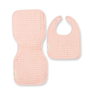 Reversible Bib + Burp Set Blush