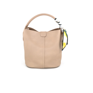 Elegant Bucket Bag with Scarf Handle