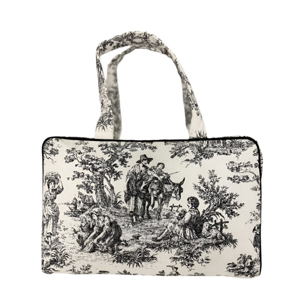 Toile Top Handle Cosmetic Case