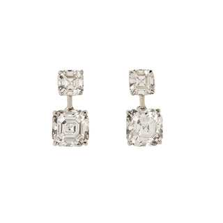 Asscher Cut CZ Drop Earrings
