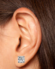 Radiant Square Studs with Vermeil
