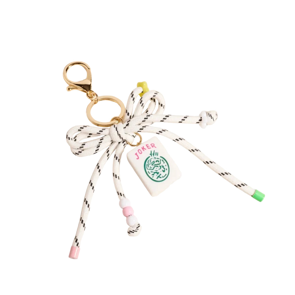 Mahjong Joker Tile Cord Keychain Bag Charm