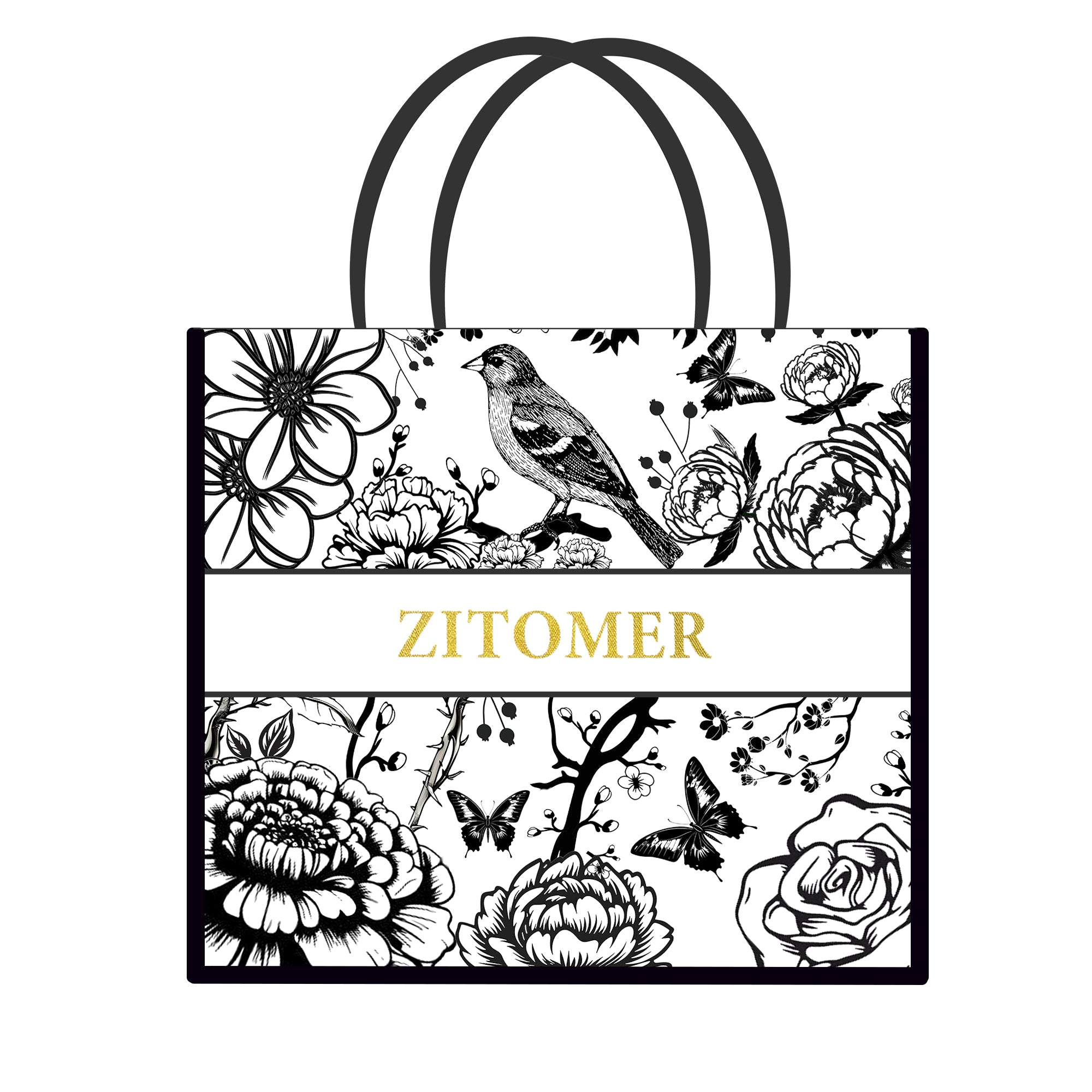Zitomer Floral Canvas Tote Bag - Thumbnail 5