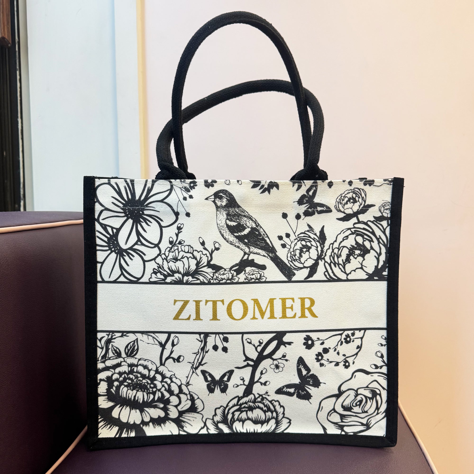 Zitomer Floral Canvas Tote Bag - Thumbnail 3