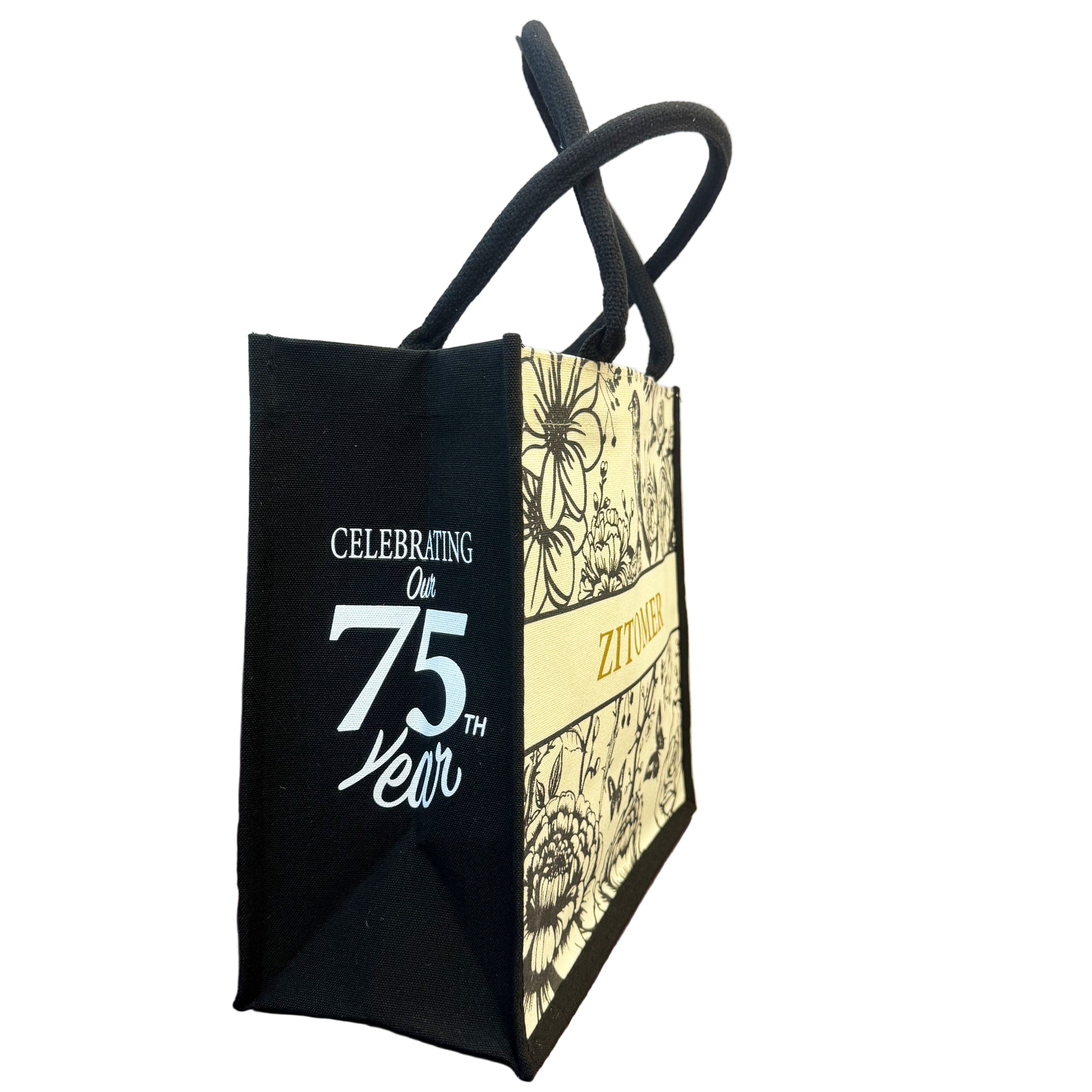 Zitomer Floral Canvas Tote Bag - Thumbnail 4
