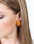 Amber Shell Clip-on Earrings