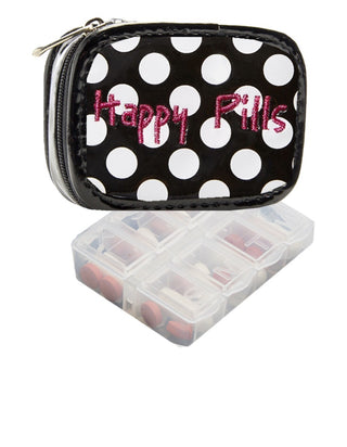 Happy Pills Black and White Polka Dots