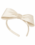 5 1/2" Silk Bow Headband with Crystals