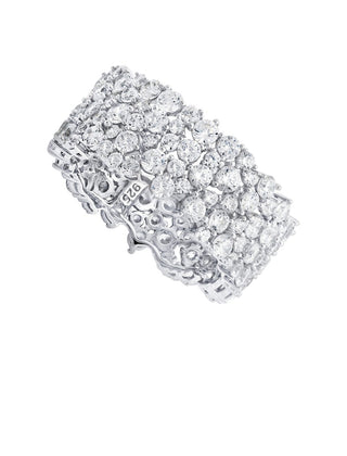 Wide Band  CZ Cluster Ring