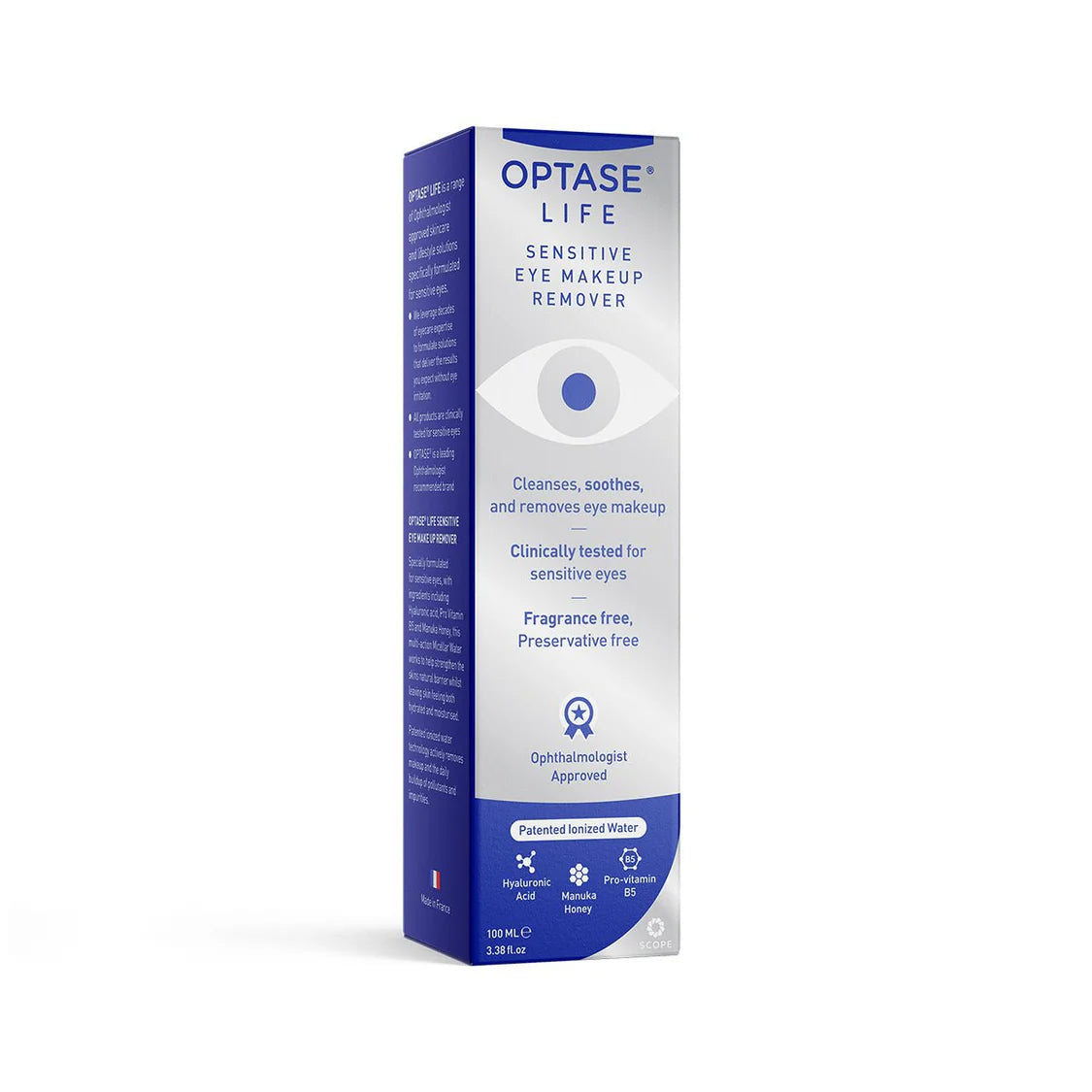Optase Life Sensitive Eye Makeup Remover Preservative Free, HA and Manuka