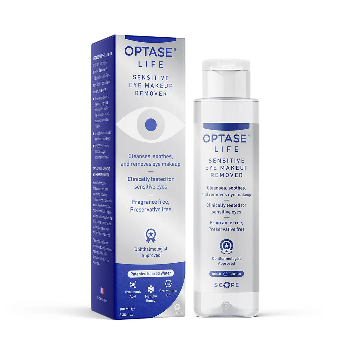 Optase Life Sensitive Eye Makeup Remover Preservative Free, HA and Manuka