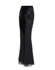 Western Fashion Embroidered Velvet Lace Flare Pants