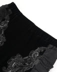Western Fashion Embroidered Velvet Lace Flare Pants