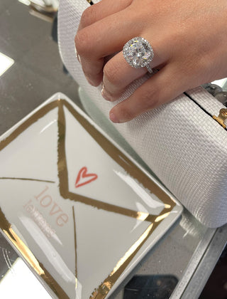 Pavé Set Cushion Cut CZ Ring