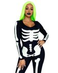 Spandex Printed Glow-in-the-Dark Skeleton Catsuit