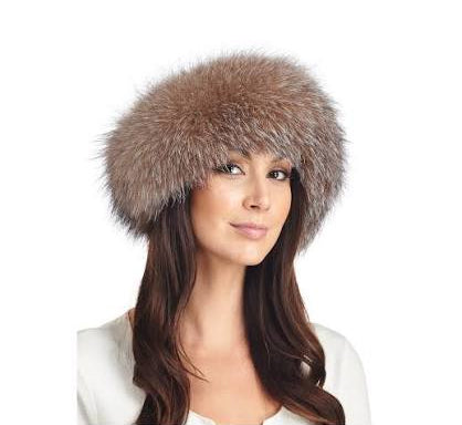 Fur Headband Wiskey Indigo