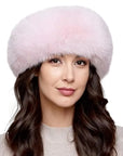 Fox Fur Headband Pink