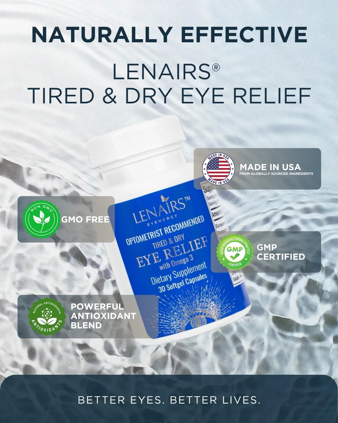 LENAIRS Tired &amp; Dry Eye Relief with Omega-3