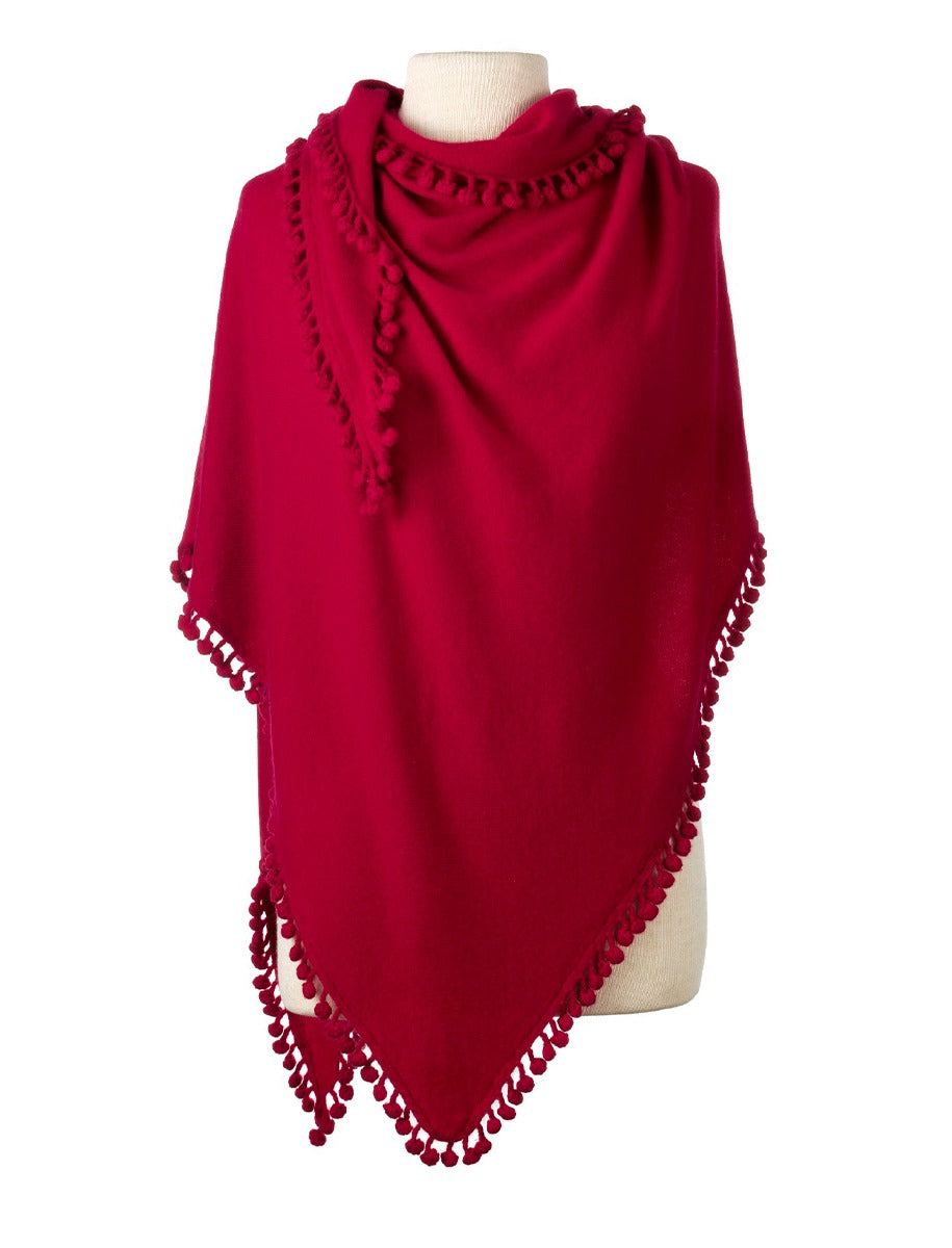 Captiva Cashmere Pom-Pom Triangle Wrap