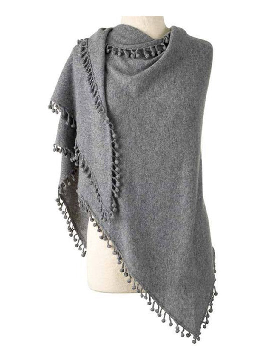 Captiva Cashmere Pom-Pom Triangle Wrap