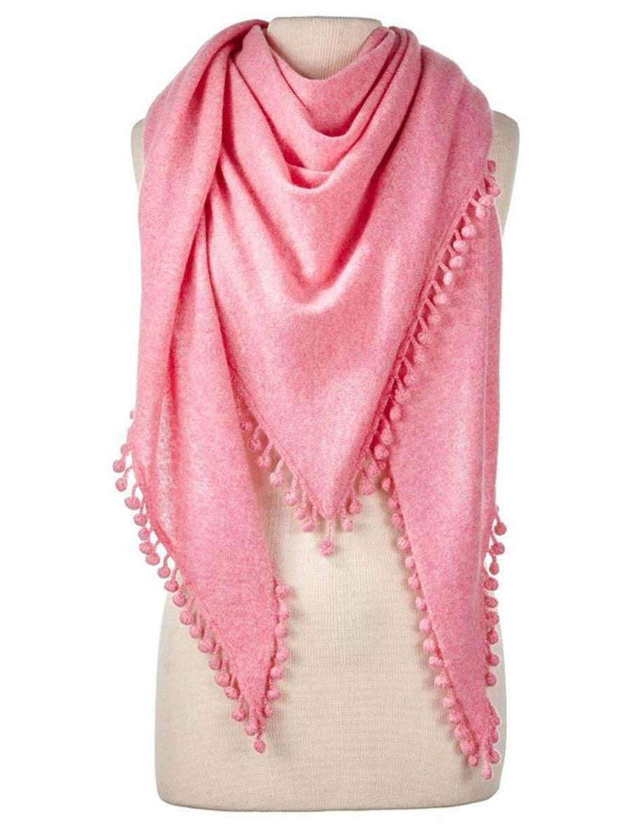 Captiva Cashmere Pom-Pom Triangle Wrap