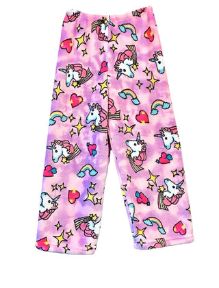 Fuzzy Flurry Pink Unicorns Pajama Pants