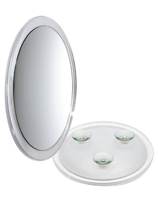 Round Mirror with Suction Cup Lucite, 9 ½ inches