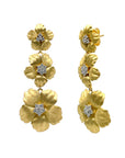 Triple Flower Drop Earrings
