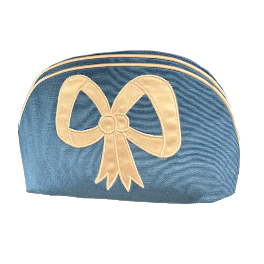 Moire Double Zip Round Bag
